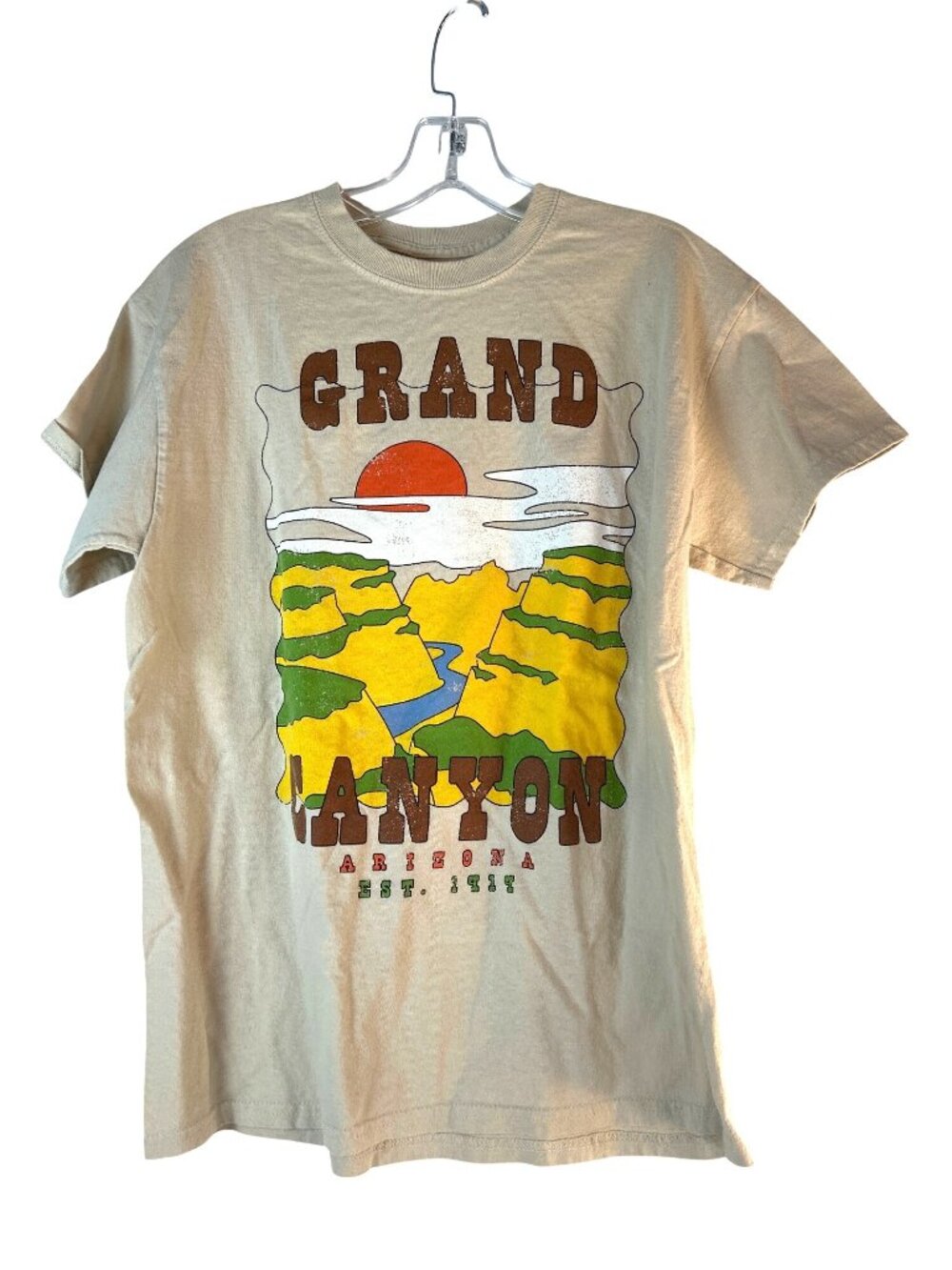 Buzz Mens T-Shirt Graphic Tan Multi Size M